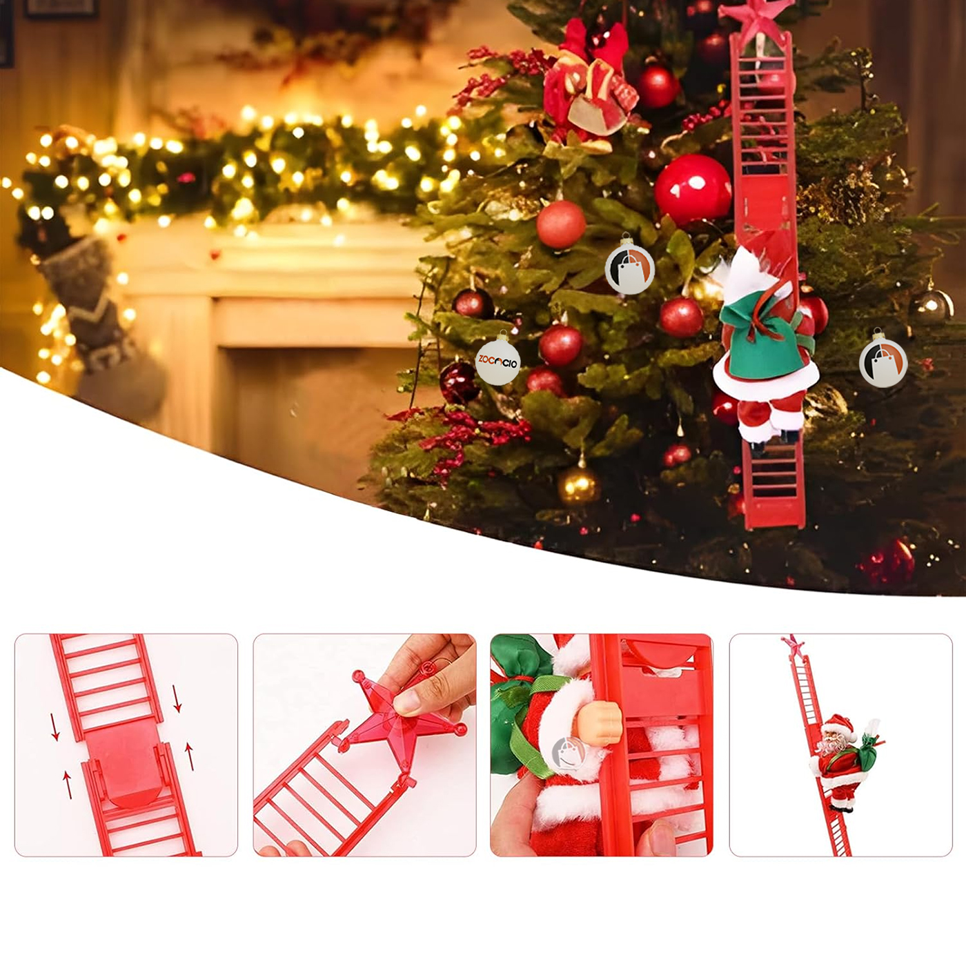 Papa Noel Muñeco Mecánico Sube Y Baja